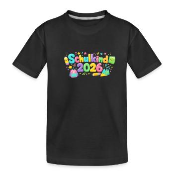 Schoolchild 2026 School Enrollment Gift - Kids' Premium Organic T-Shirt - black - Front