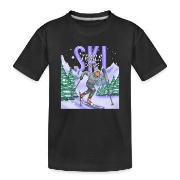 Ski Trails Calling Langlauf Sport - Kinder Premium Bio T-Shirt - Schwarz - Vorne