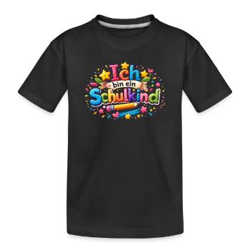 I'm a Schoolchild School Enrollment Gift - Kids' Premium Organic T-Shirt - black - Front