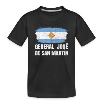 General Jose de San Martin Argentina Design - Kinder Premium Bio T-Shirt - Schwarz - Vorne