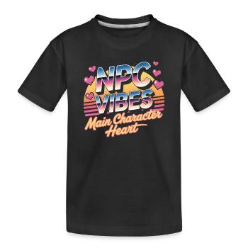NPC Vibes | Main Character Energy Gaming - Kinder Premium Bio T-Shirt - Schwarz - Vorne
