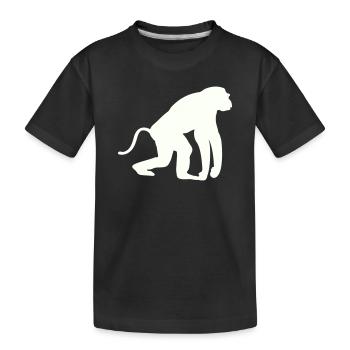 Affe Silhouette - Kinder Premium Bio T-Shirt - Schwarz - Vorne