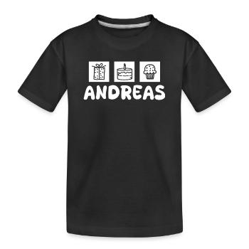 Andreas als Geschenk - Kinder Premium Bio T-Shirt - Schwarz - Vorne