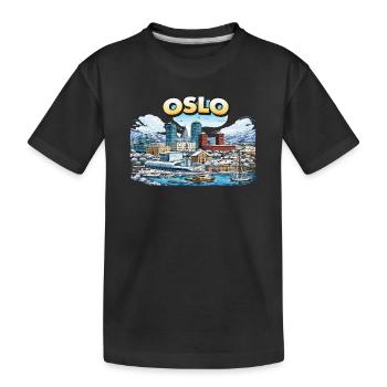 Oslo Stadt - Kinder Premium Bio T-Shirt - Schwarz - Vorne