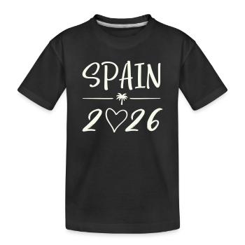 Spanien 2026 Palmen - Kinder Premium Bio T-Shirt - Schwarz - Vorne
