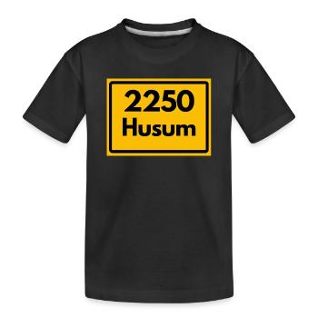 ALTE POSTLEITZAHL PLZ RETRO 2250 HUSUM – NORDSEE - Kinder Premium Bio T-Shirt - Schwarz - Vorne