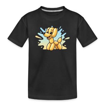 Luftballon Hund im Sonnenlicht - Kinder Premium Bio T-Shirt - Schwarz - Vorne