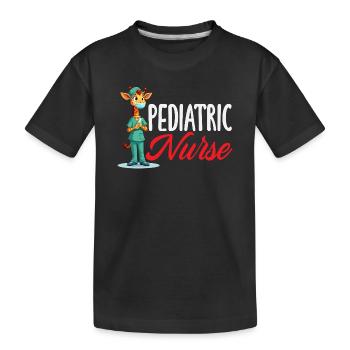 Kinderkrankenschwester Giraffe Medizin - Kinder Premium Bio T-Shirt - Schwarz - Vorne