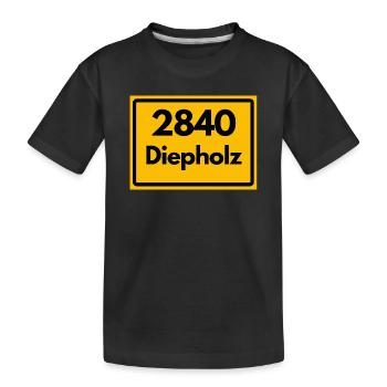 OLD POSTCODE POSTCODE RETRO 2840 DIEPHOLZ – HANSEB - Kids' Premium Organic T-Shirt - black - Front