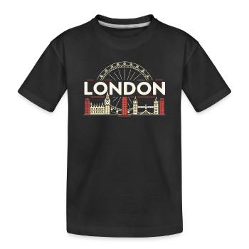 Londres Skyline et Grande Roue - T-shirt bio Premium Enfant - noir - Devant
