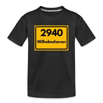 ALTE POSTLEITZAHL PLZ RETRO 2940 WILHELMSHAVEN  - Kinder Premium Bio T-Shirt - Schwarz - Vorne