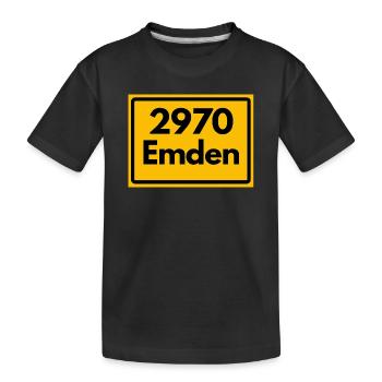ALTE POSTLEITZAHL PLZ RETRO ⚓ 2970 Emden Moin moin - Kinder Premium Bio T-Shirt - Schwarz - Vorne