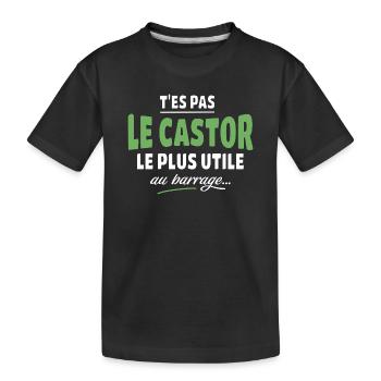 Tes pas le castor le plus utile - T-shirt bio Premium Enfant - noir - Devant