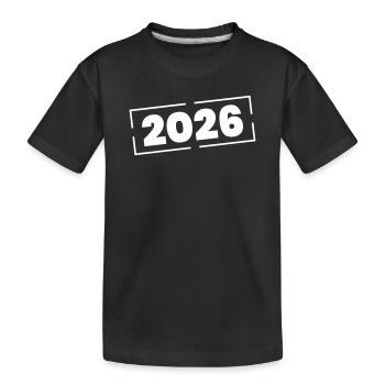 2026 Stempel Jahr - Kinder Premium Bio T-Shirt - Schwarz - Vorne