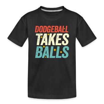 Le ballon au prisonnier prend des balles - T-shirt bio Premium Enfant - noir - Devant