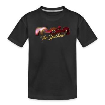 Moin ihr Spacken! - Kinder Premium Bio T-Shirt - Schwarz - Vorne
