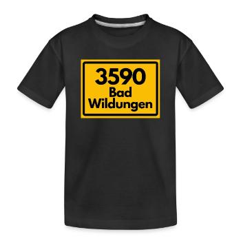 OLD POSTCODE POSTCODE RETRO 3590 BAD WILDUNGEN - Kids' Premium Organic T-Shirt - black - Front