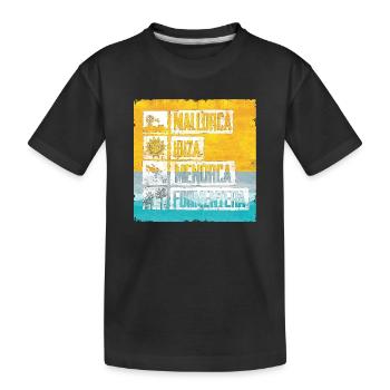 Timbre rétro des îles Baléares - T-shirt bio Premium Enfant - noir - Devant
