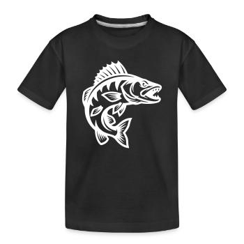 Hecht Fisch - Kinder Premium Bio T-Shirt - Schwarz - Vorne