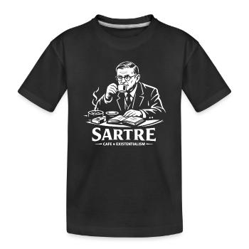Sartre Café Existentialismus - Kinder Premium Bio T-Shirt - Schwarz - Vorne