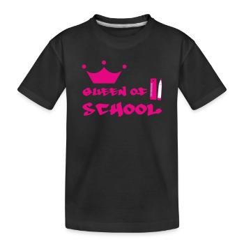 Königin des Schulhofs: Mädchenhaftes Design gekrönt - Kinder Premium Bio T-Shirt - Schwarz - Vorne