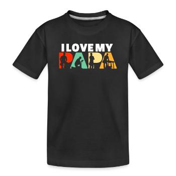 I Love My Papa Carpenter Woodworker Silhouette - Kids' Premium Organic T-Shirt - black - Front