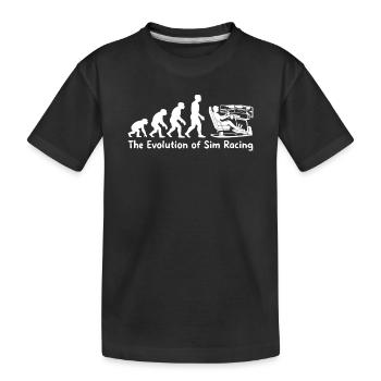 Die Evolution des Sim Racings - Kinder Premium Bio T-Shirt - Schwarz - Vorne