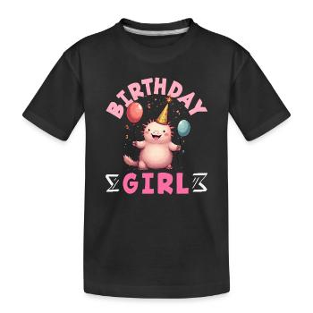 Cute Axolotl Kawaii Axolotl Lover - Kids' Premium Organic T-Shirt - black - Front