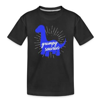 Grumpysaur : design drôle de dinosaure Brachiosaurus - T-shirt bio Premium Enfant - noir - Devant