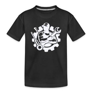 Screwdriver power in gear design - Kids' Premium Organic T-Shirt - black - Front