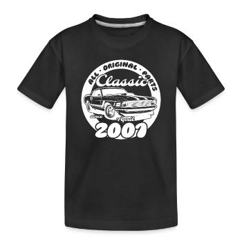 25. Geburtstag - Klassiker Musclecar 04/2001 - Kinder Premium Bio T-Shirt - Schwarz - Vorne