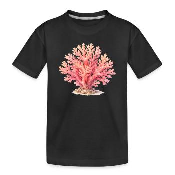 Illustration de corail rose - T-shirt bio Premium Enfant - noir - Devant