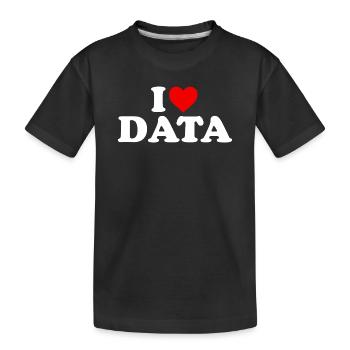 Ich liebe Daten – Herz - Kinder Premium Bio T-Shirt - Schwarz - Vorne