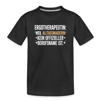 Ergotherapeutin Ergo Praxis Team Ergotherapie - Kinder Premium Bio T-Shirt - Schwarz - Vorne