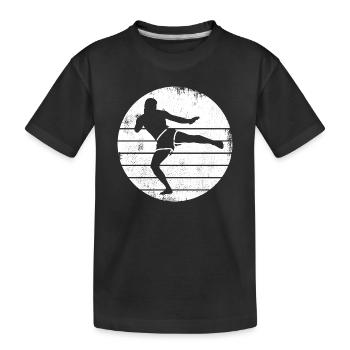 Kickboxer Drawing - Kids' Premium Organic T-Shirt - black - Front