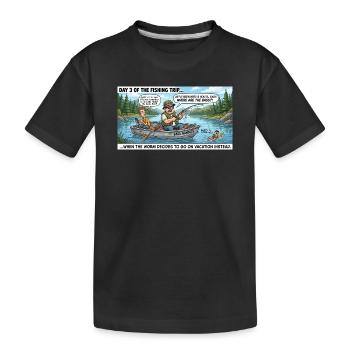 Bass Bandits Fishing Trip - Kids' Premium Organic T-Shirt - black - Front