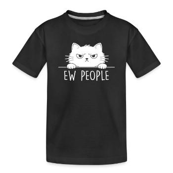 Ew People Katzenliebhaber Katzenhumor Antisozial - Kinder Premium Bio T-Shirt - Schwarz - Vorne