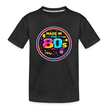 Autocollant néon nostalgique des années 80 - T-shirt bio Premium Enfant - noir - Devant
