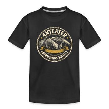 Ameisenbär Fanclub | Retro Wildtier Motiv - Kinder Premium Bio T-Shirt - Schwarz - Vorne