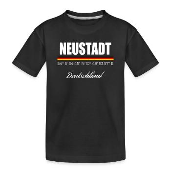 Neustadt - Kinder Premium Bio T-Shirt - Schwarz - Vorne