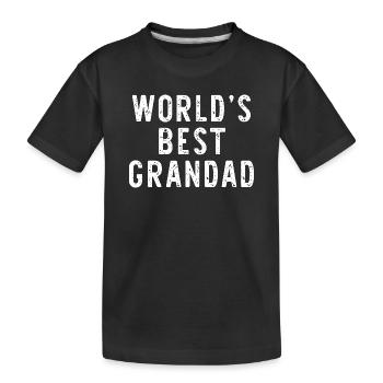 World's Best Grandad Distressed White - Kids' Premium Organic T-Shirt - black - Front