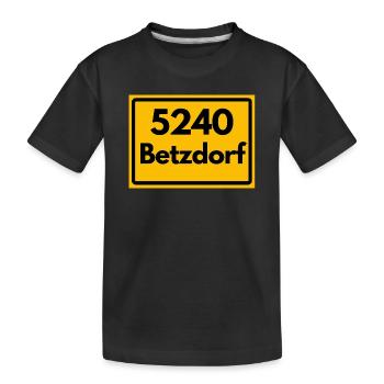 ALTE POSTLEITZAHL PLZ RETRO 5240 BETZDORF - Kinder Premium Bio T-Shirt - Schwarz - Vorne