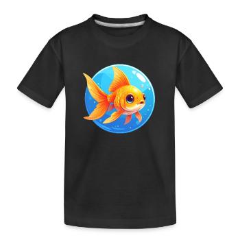Poisson rouge - T-shirt bio Premium Enfant - noir - Devant