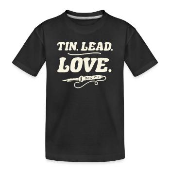 Löten PCB Tin Lead Love Solder Elektronik - Kinder Premium Bio T-Shirt - Schwarz - Vorne
