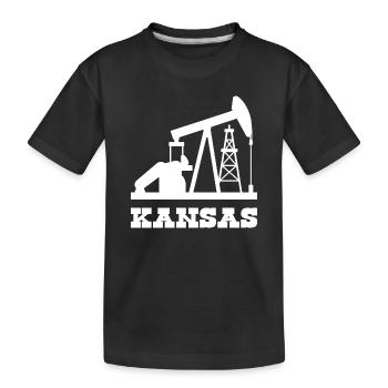 Conception de la pompe à pompe des champs pétrolifères du Kansas - T-shirt bio Premium Enfant - noir - Devant