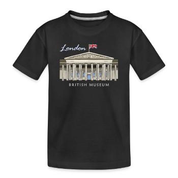 London British Museum, handgezeichnet - Kinder Premium Bio T-Shirt - Schwarz - Vorne
