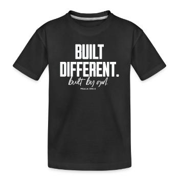 Built Different Built By God Psalm 139:14 - Kinder Premium Bio T-Shirt - Schwarz - Vorne