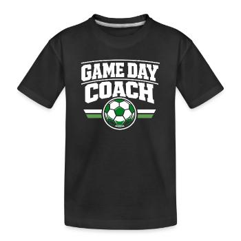 Fußballtraining Jugend-sport-trainer - Kinder Premium Bio T-Shirt - Schwarz - Vorne