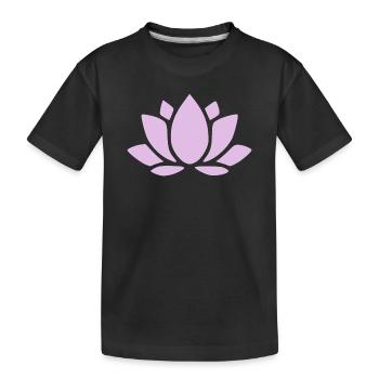 Fleur de lotus Fleur de lotus Fleur de lotus Fleur de violette Fleur de yoga - T-shirt bio Premium Enfant - noir - Devant