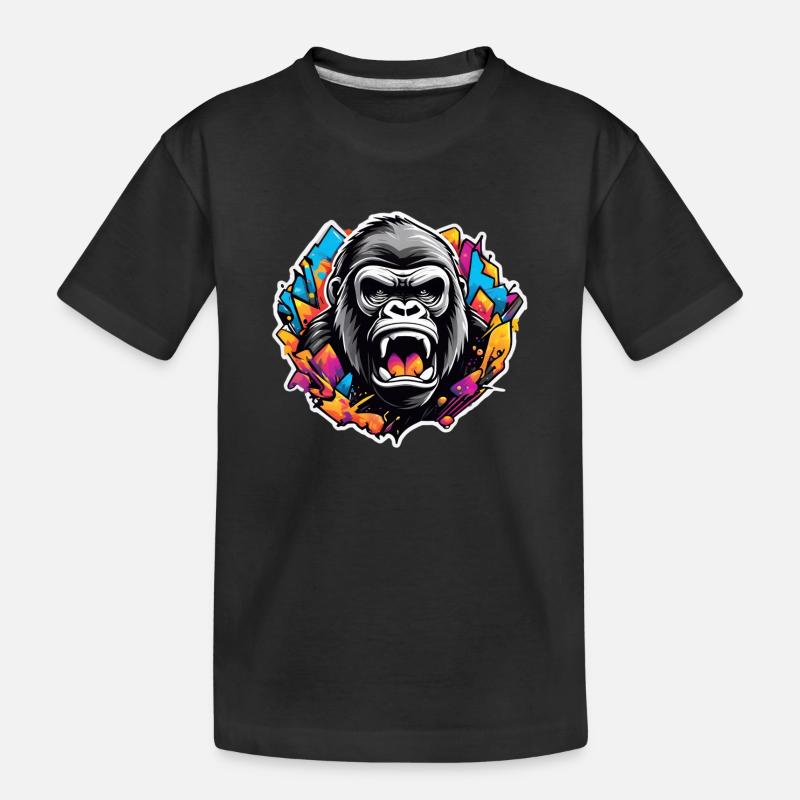 Gorille Graffiti Éclatant - T-shirt bio Premium Enfant - noir